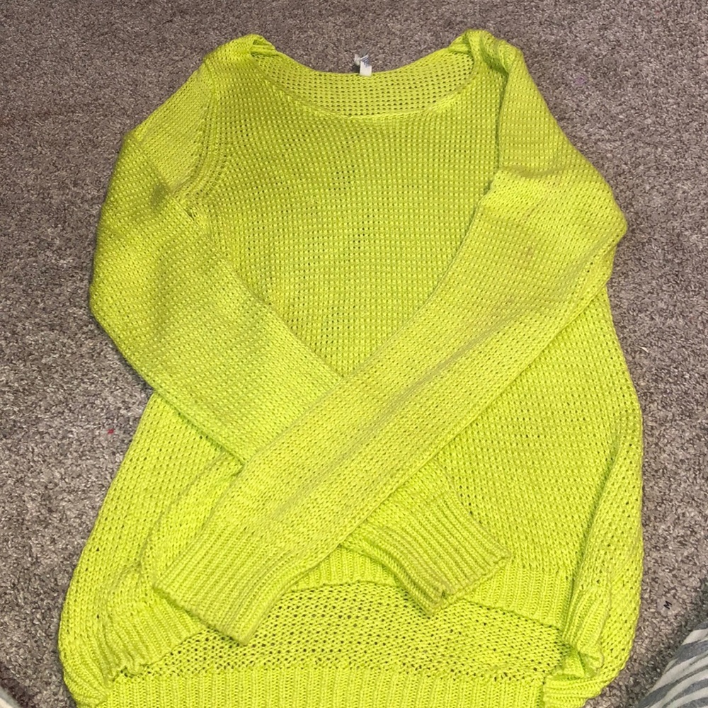 Lime green long sweater